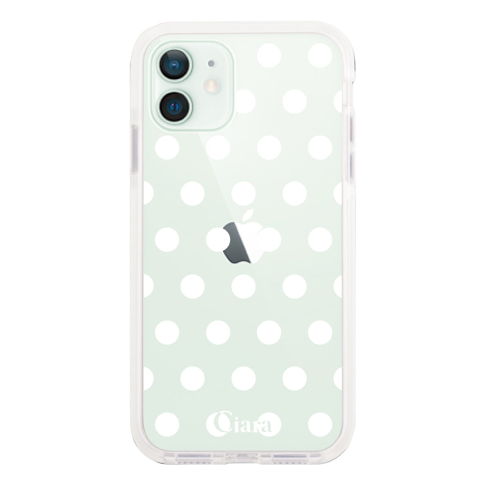 iPhoneケース クッションバンパー 耐衝撃クリアケース ドット