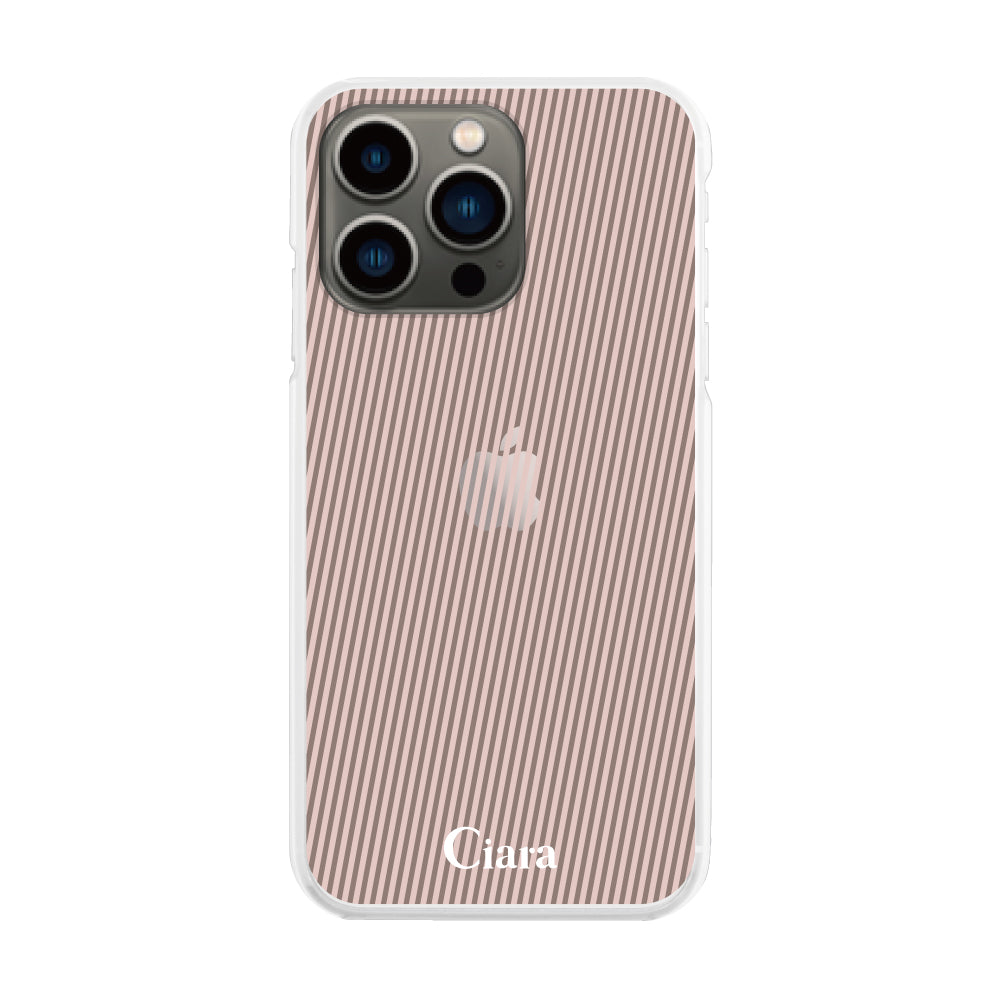 iPhoneケース ハイブリッド クリアケース シアーストライプ