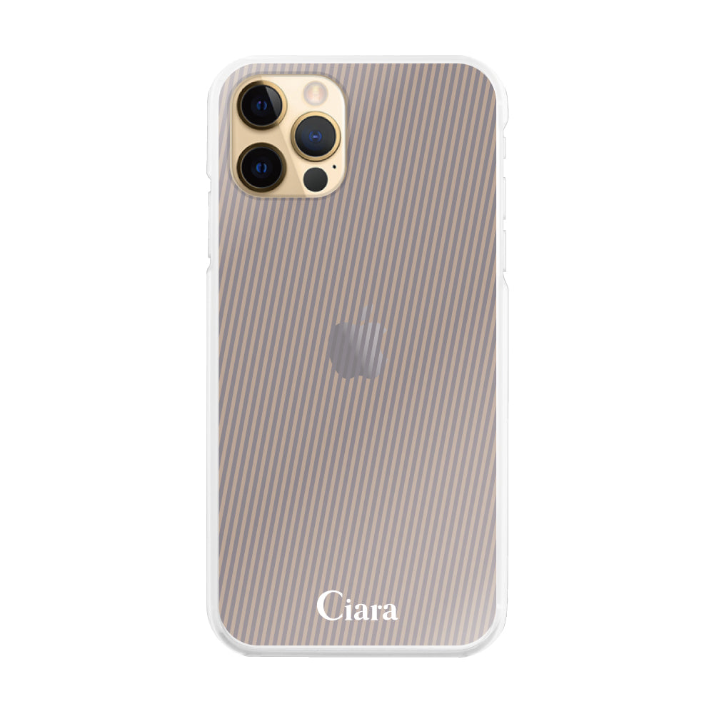 iPhone11Pro ハイブリッド クリアケース シアーストライプ パープル