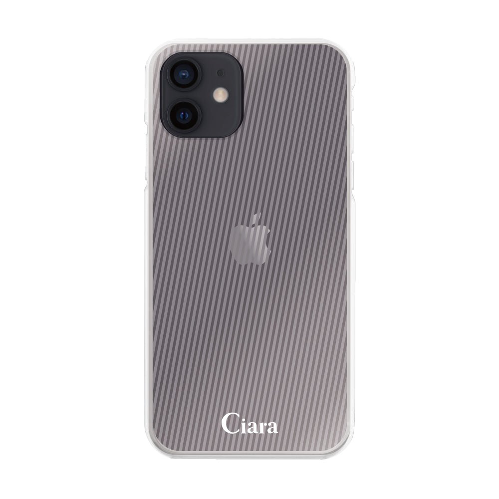 iPhoneXR ハイブリッド クリアケース シアーストライプ パープル