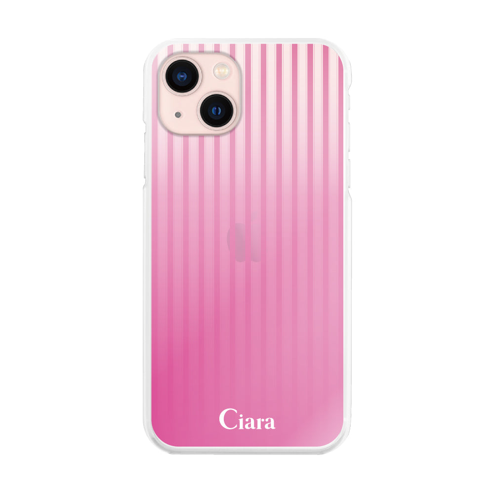iPhoneケース ハイブリッド クリアケース グラデーションストライプ