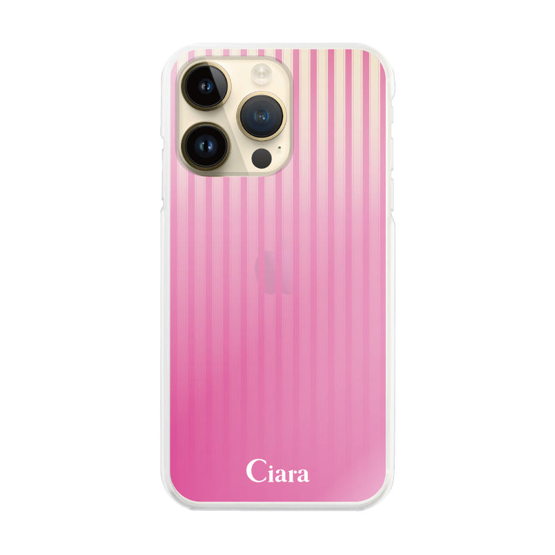 iPhoneケース ハイブリッド クリアケース グラデーションストライプ