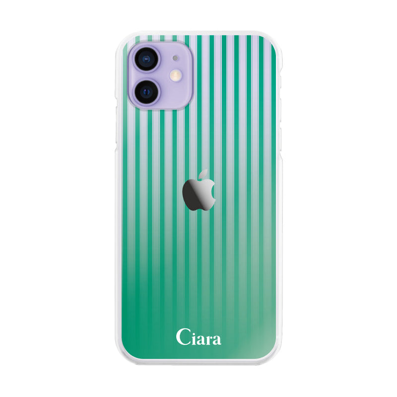 iPhoneケース ハイブリッド クリアケース グラデーションストライプ