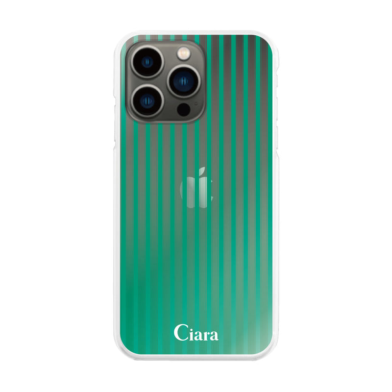 iPhoneケース ハイブリッド クリアケース グラデーションストライプ