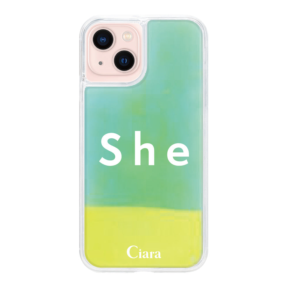 iPhoneケース ネオンサンド オイルケース シー