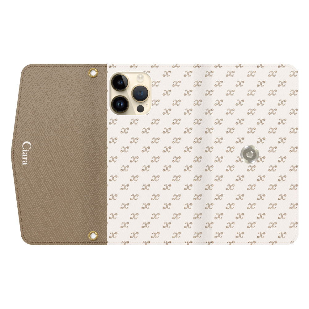 iPhone14Proケース】 手帳型 CIARA MONOGRAM PATTERN(シアラ