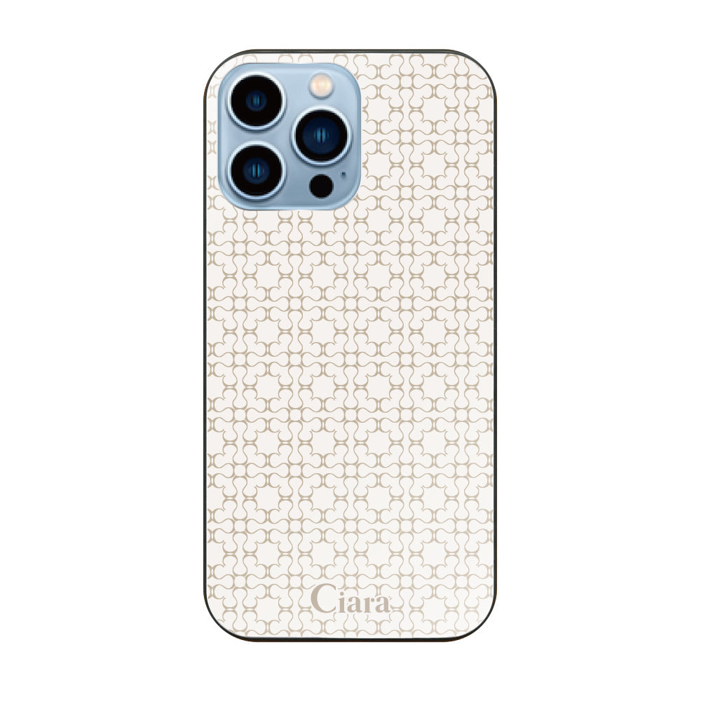 iPhoneケース ガラス 強化ガラスケース シアラマカダムフルパターン
