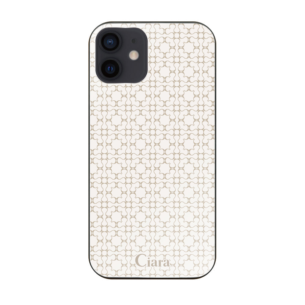 iPhoneケース ガラス 強化ガラスケース シアラマカダムフルパターン