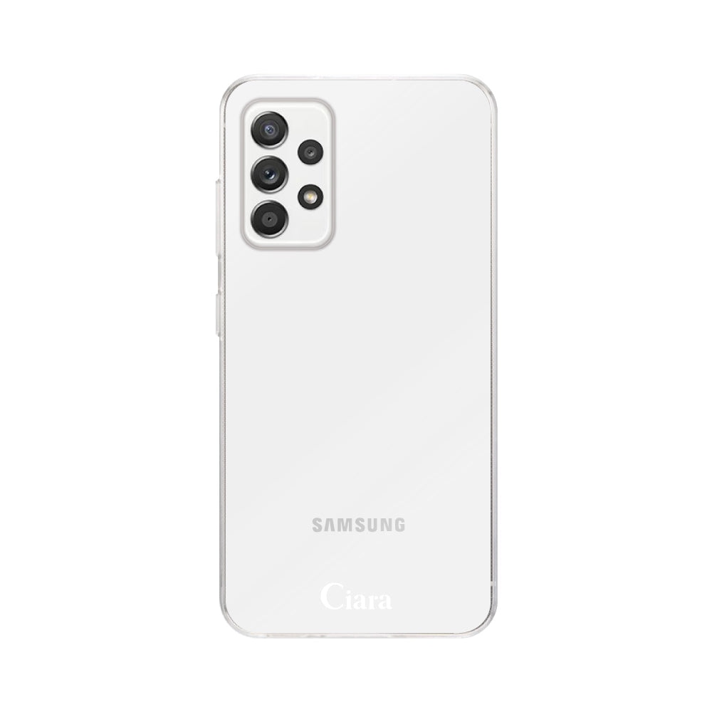 GalaxyA52ケース クリアケース ロゴ ホワイト