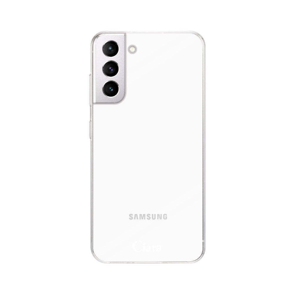 GalaxyS21ケース クリアケース ロゴ ホワイト