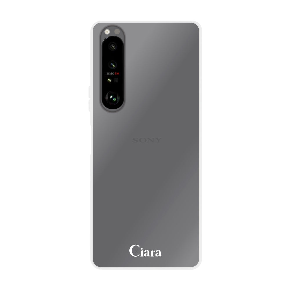 Xperia1Ⅲケース クリアケース ロゴ ホワイト