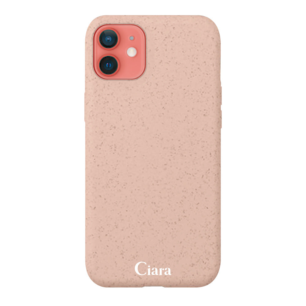 iPhone11ケース サスティナブルケース ロゴ サンドピンク