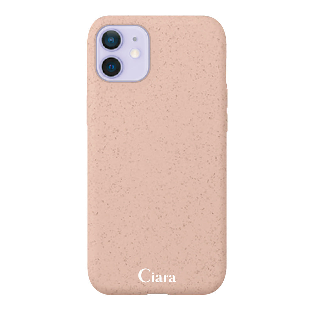 iPhone12/12Proケース サスティナブルケース ロゴ サンドピンク