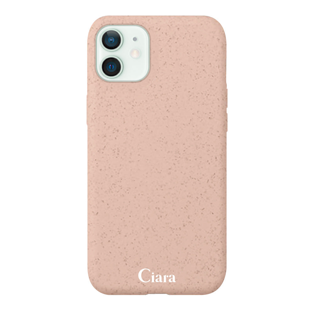 iPhone12miniケース サスティナブルケース ロゴ サンドピンク