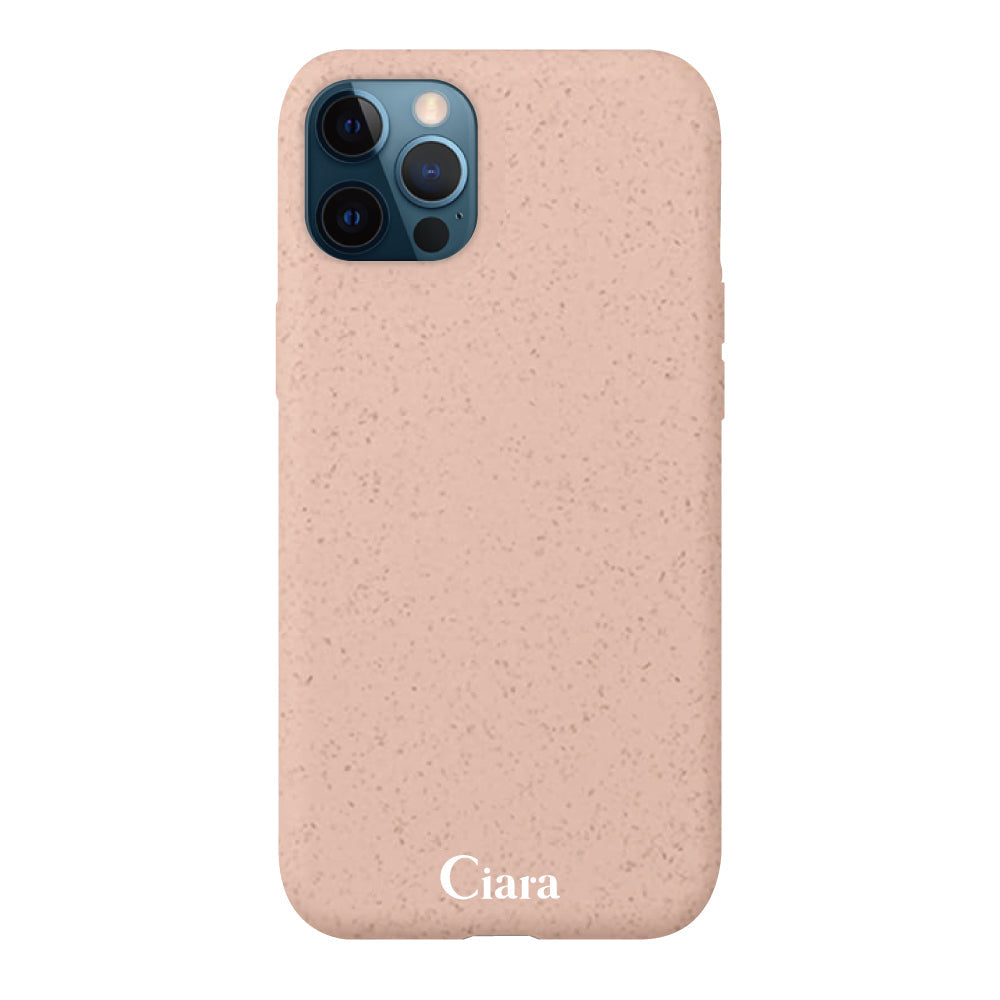 iPhone12ProMaxケース サスティナブルケース ロゴ サンドピンク