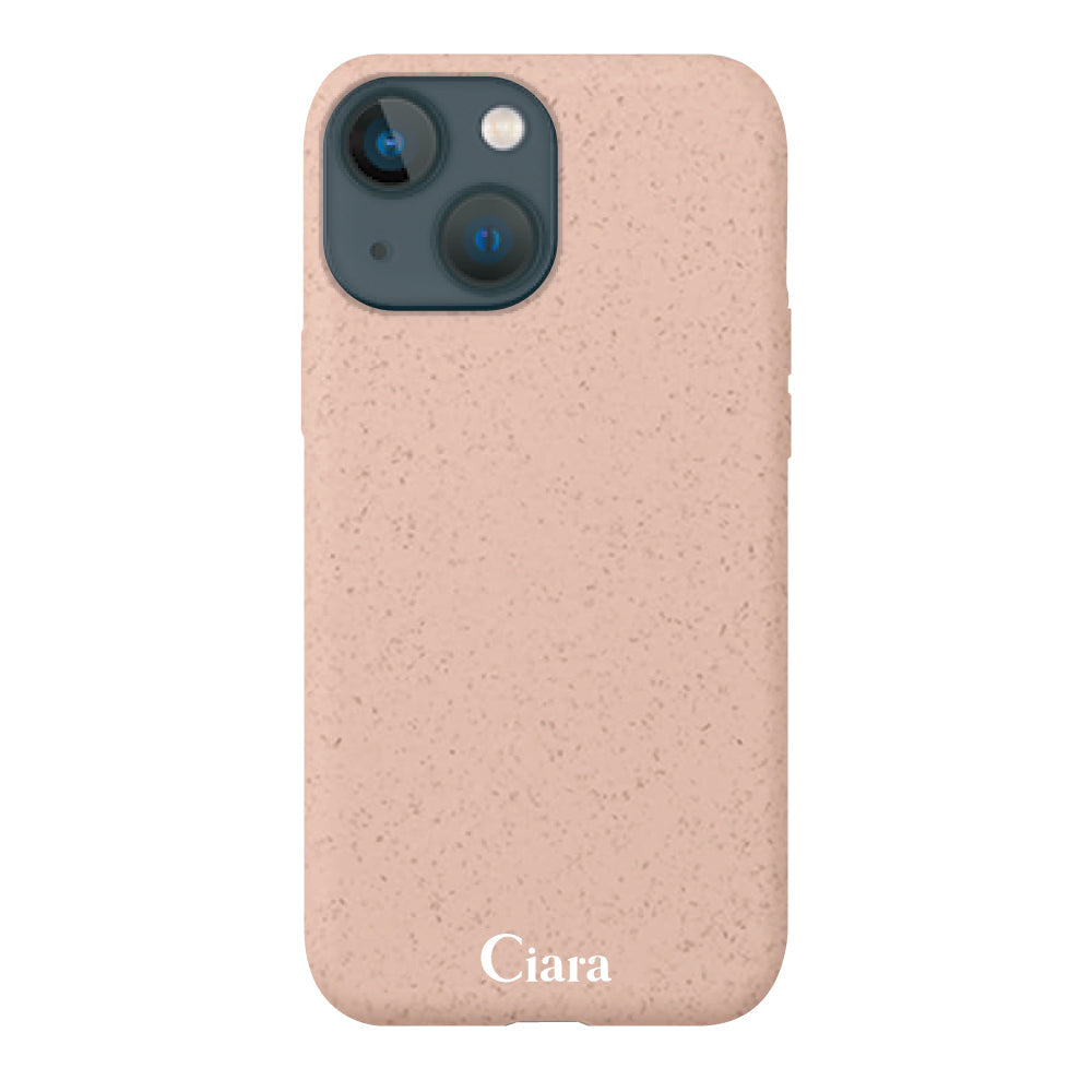 iPhone13miniケース サスティナブルケース ロゴ サンドピンク