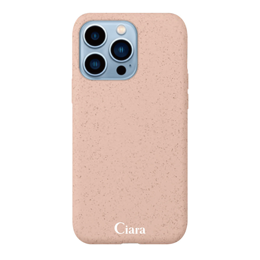 iPhone13ProMaxケース サスティナブルケース ロゴ サンドピンク