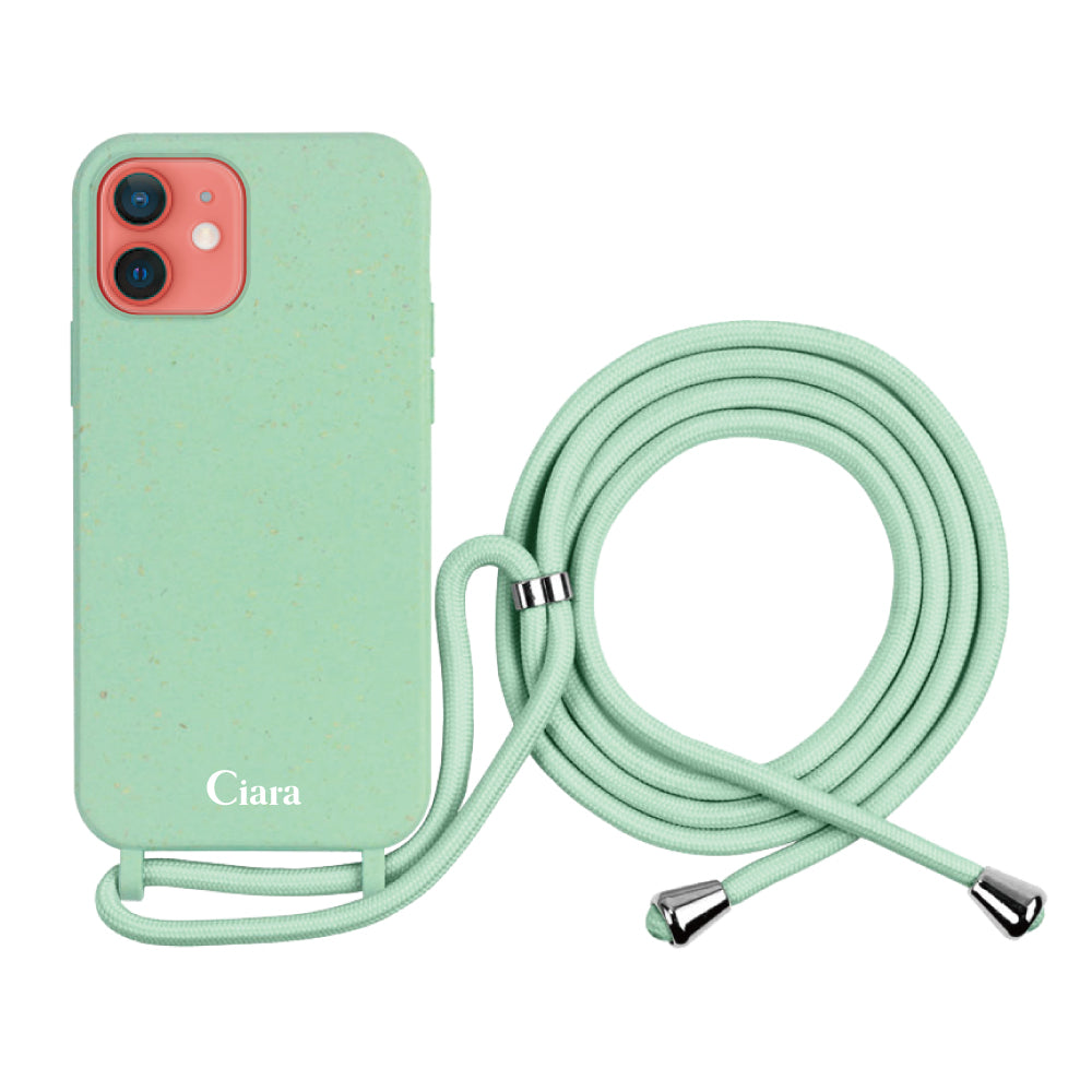 iPhone11ケース サスティナブルストラップケース ロゴ グリーン