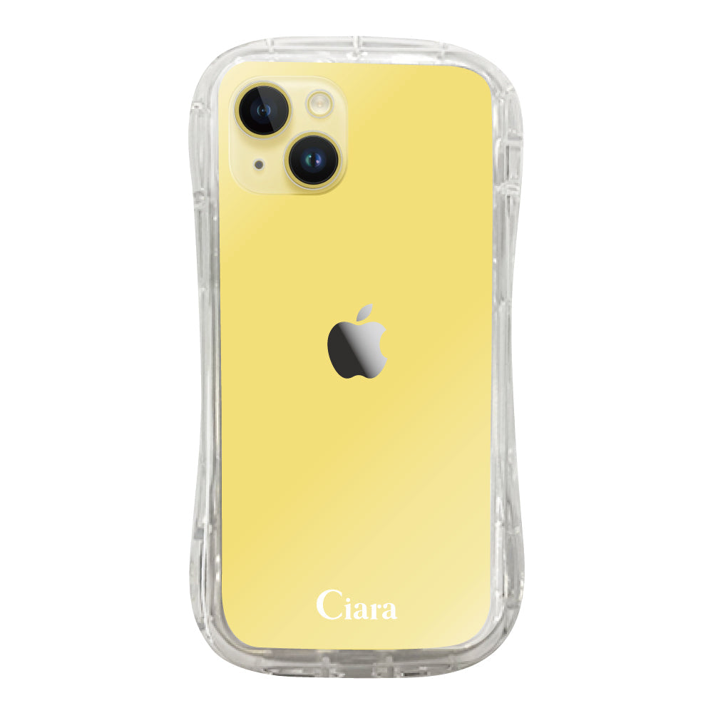 iPhone14Plusケース TPUグリップ クリアケース ロゴ ホワイト