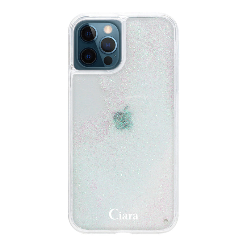 iPhoneケース グリッター オイルクリアケース ロゴ