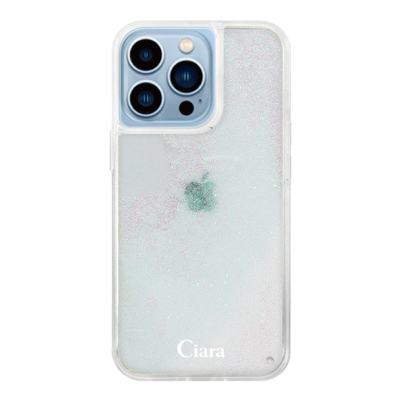 iPhoneケース グリッター オイルクリアケース ロゴ