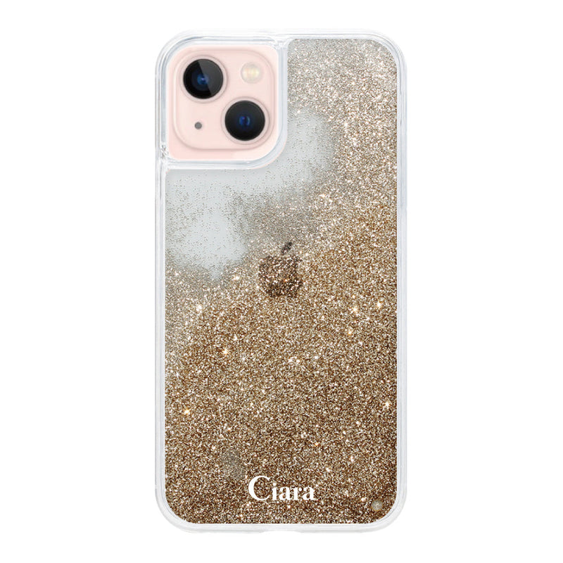 iPhoneケース グリッター オイルクリアケース ロゴ