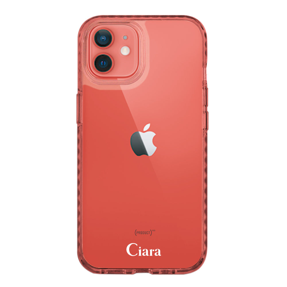 iPhone11ケース クッションバンパー 耐衝撃クリアケース ロゴ クリアピンク