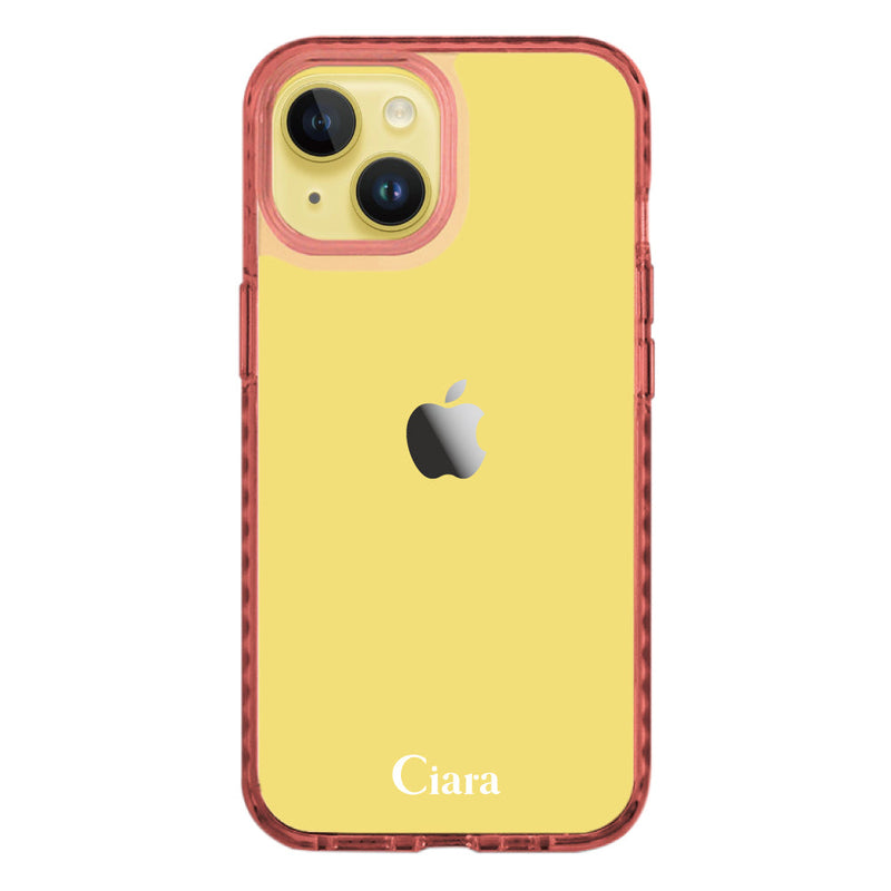 iPhoneケース カラークッションバンパー 耐衝撃クリアケース ロゴ