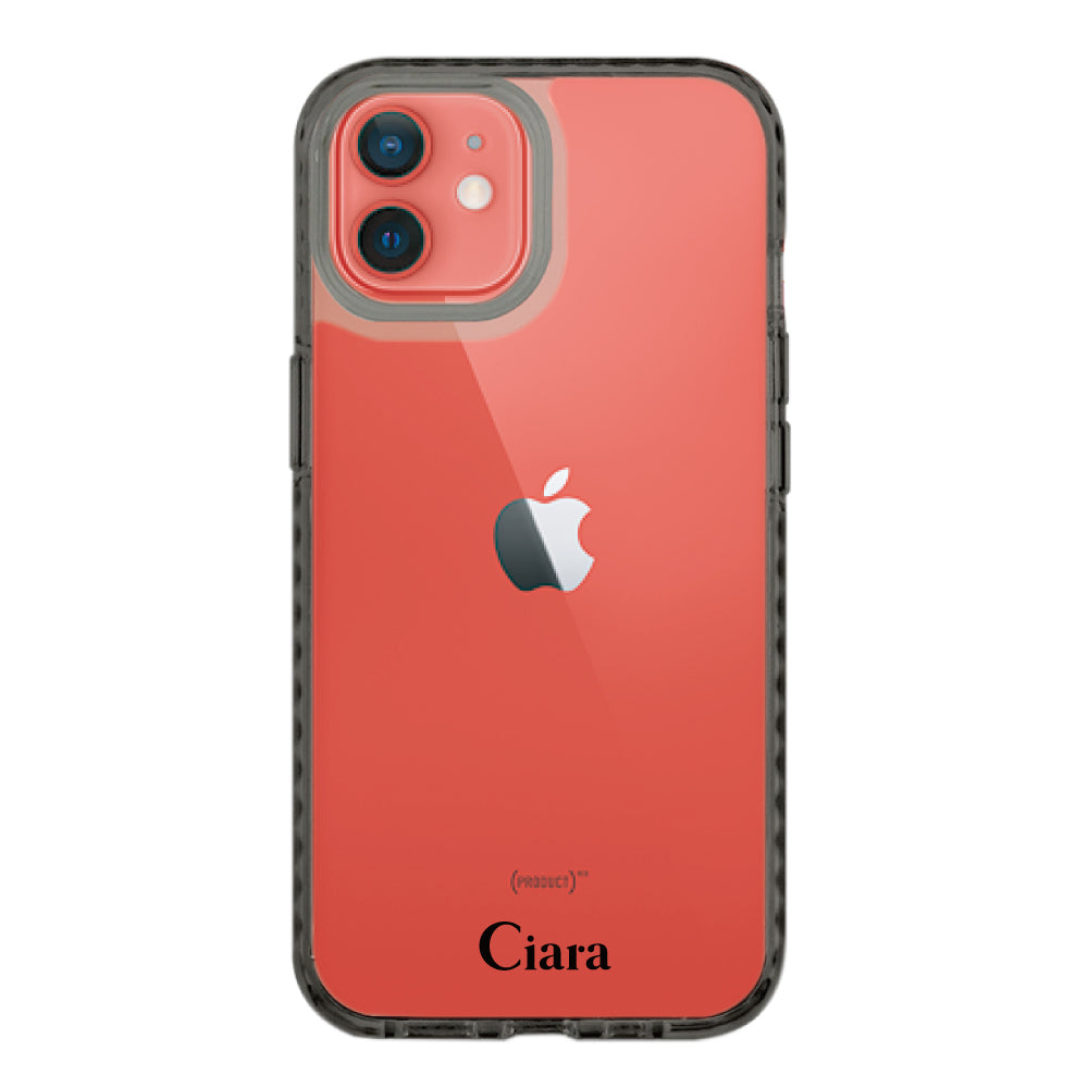 iPhone11ケース クッションバンパー 耐衝撃クリアケース ロゴ クリアブラック