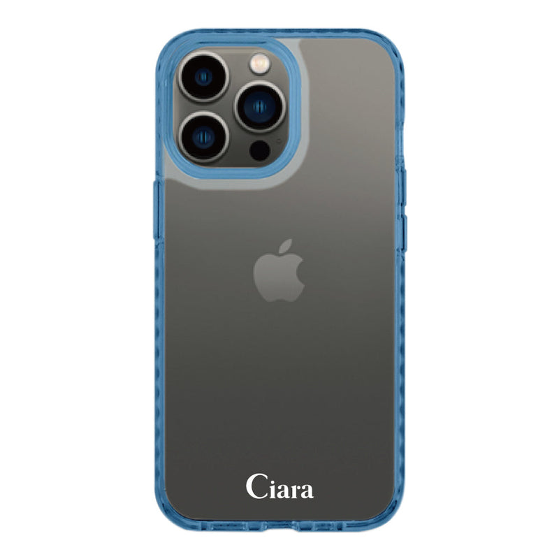 iPhoneケース カラークッションバンパー 耐衝撃クリアケース ロゴ