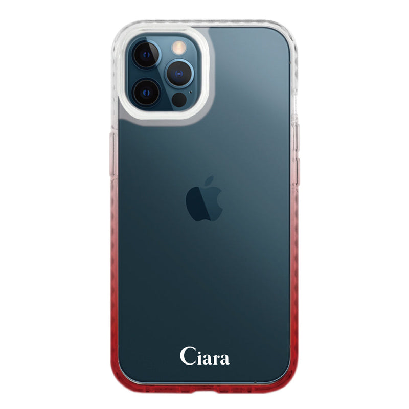 iPhoneケース グラデーションクッションバンパー 耐衝撃クリアケース ロゴ