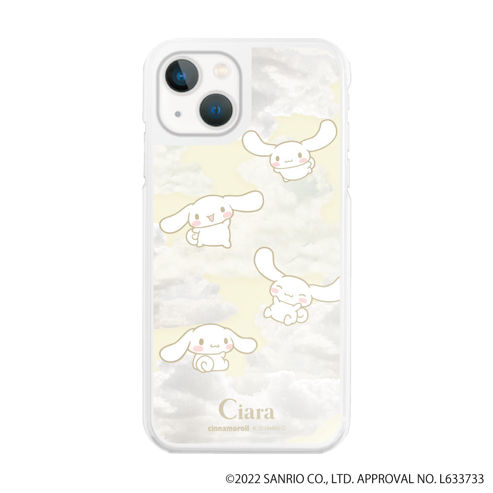 iPhoneケース ハイブリッド クリアケース シナモンクラウドパターン Yellow