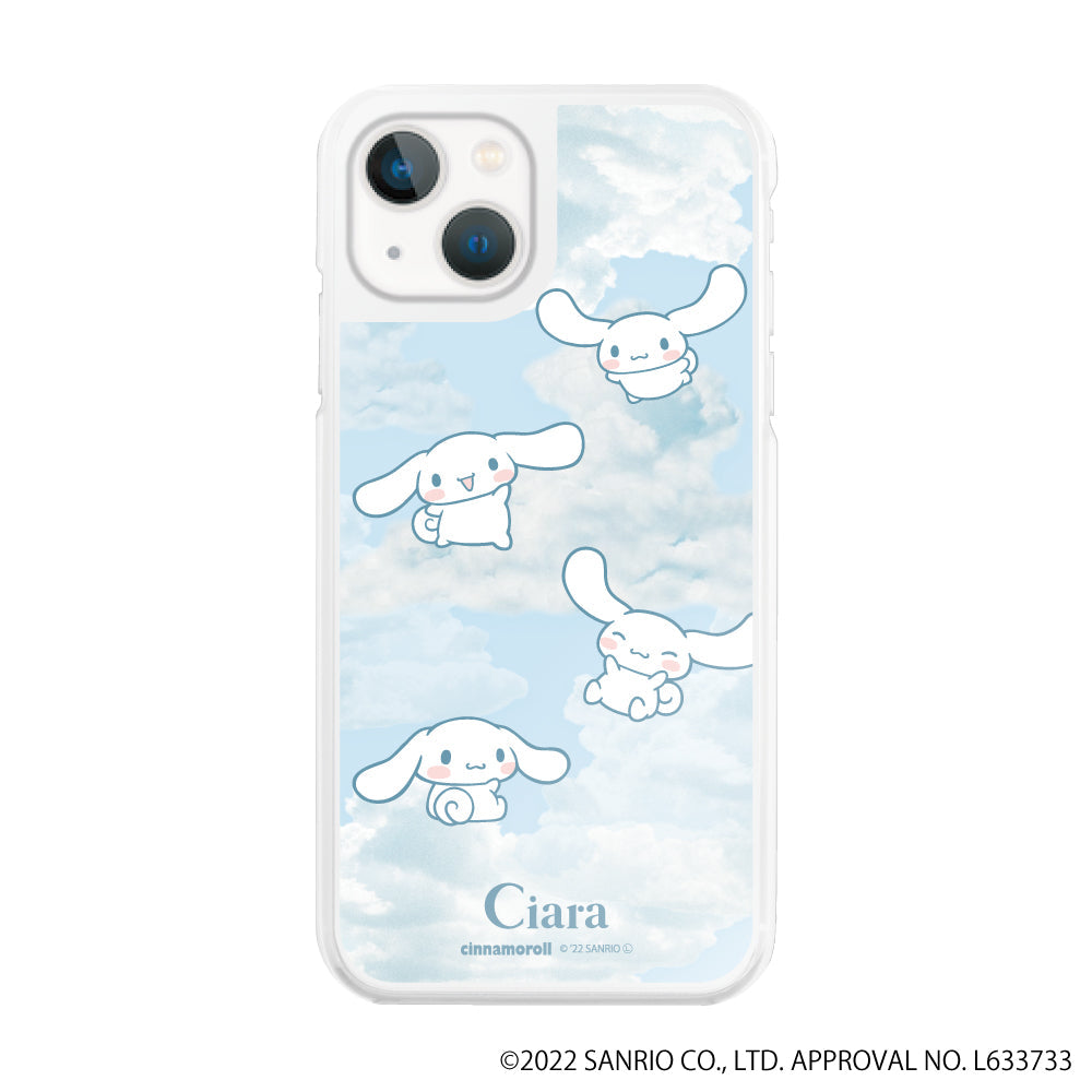 iPhoneケース ハイブリッド クリアケース シナモンクラウドパターン Blue