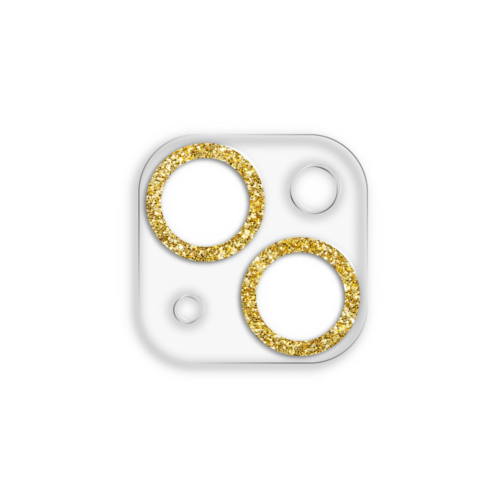 iPhone14/14Plusカメラフィルム/カバー スマホアクセサリー カメラカバー クリアラメカメラレンズフィルム クリアゴールド