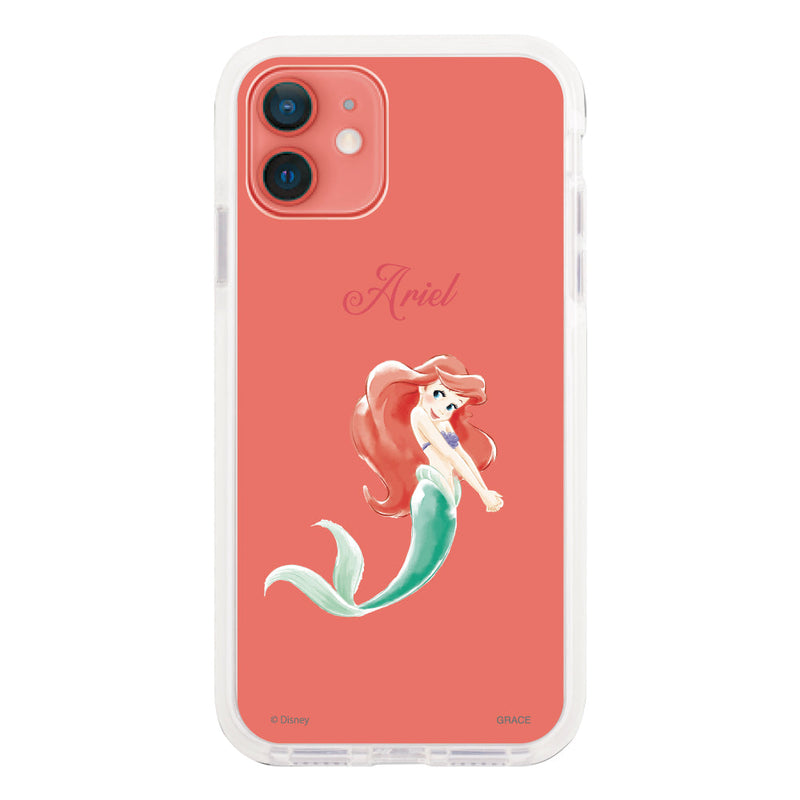 iPhoneケース クッションバンパー 耐衝撃クリアケース <ディズニープリンセス/アリエル>