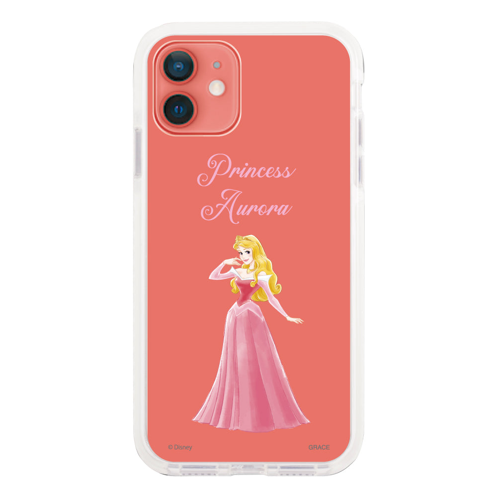 iPhone11ケース クッションバンパー 耐衝撃クリアケース ディズニー100 プリンセス オーロラ クリア