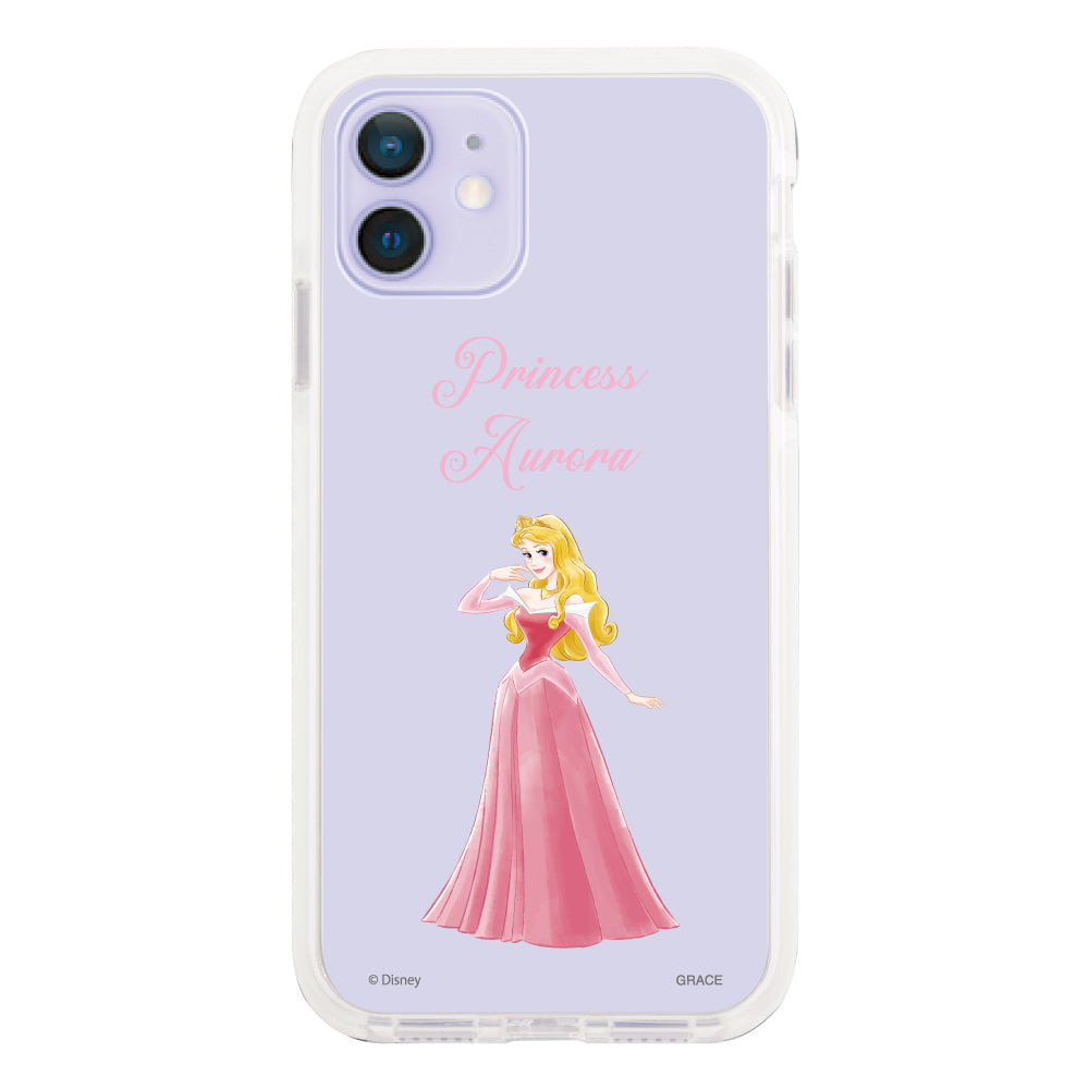 iPhone12/12Proケース クッションバンパー 耐衝撃クリアケース ディズニー100 プリンセス オーロラ クリア