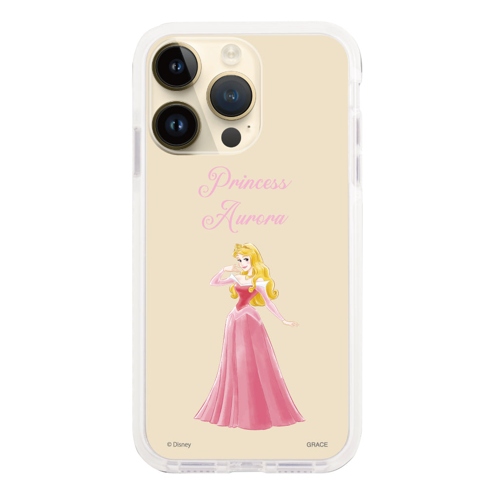 iPhone14Proケース クッションバンパー 耐衝撃クリアケース ディズニー100 プリンセス オーロラ クリア