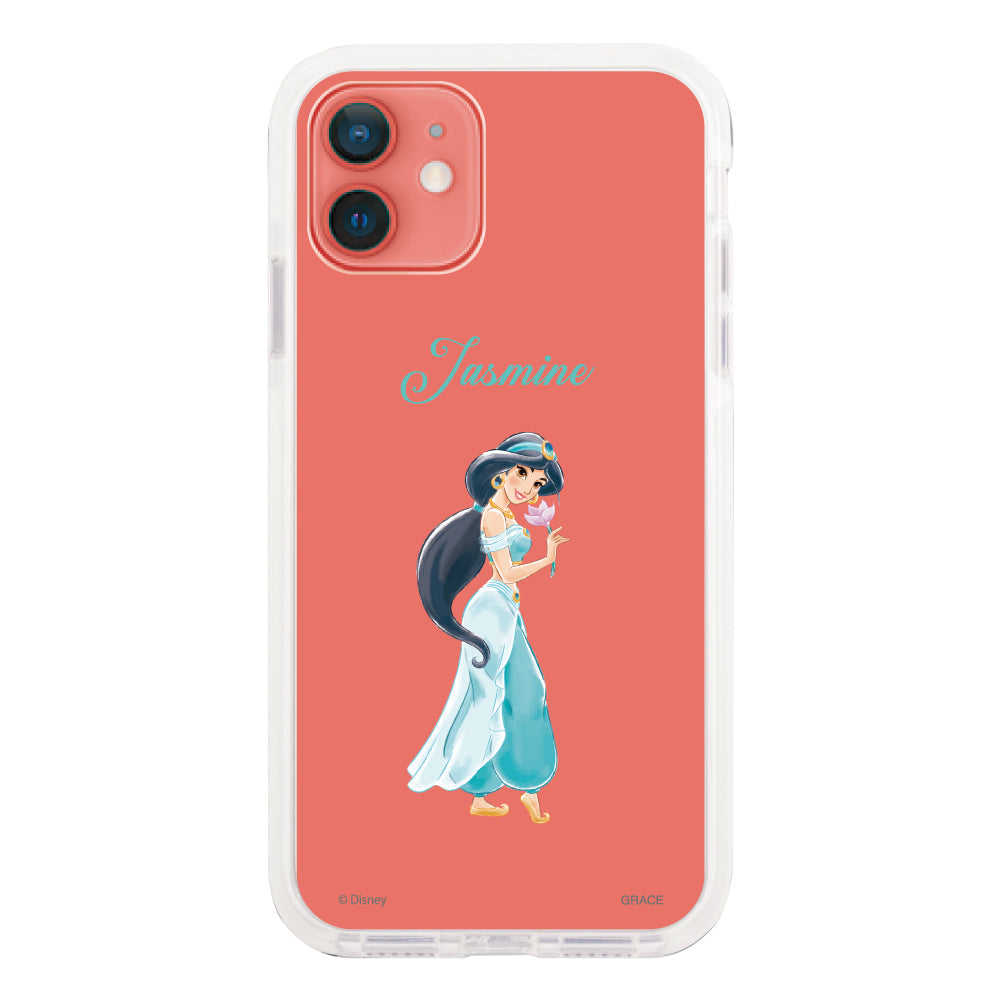 iPhone11ケース クッションバンパー 耐衝撃クリアケース ディズニー100 プリンセス ジャスミン クリア