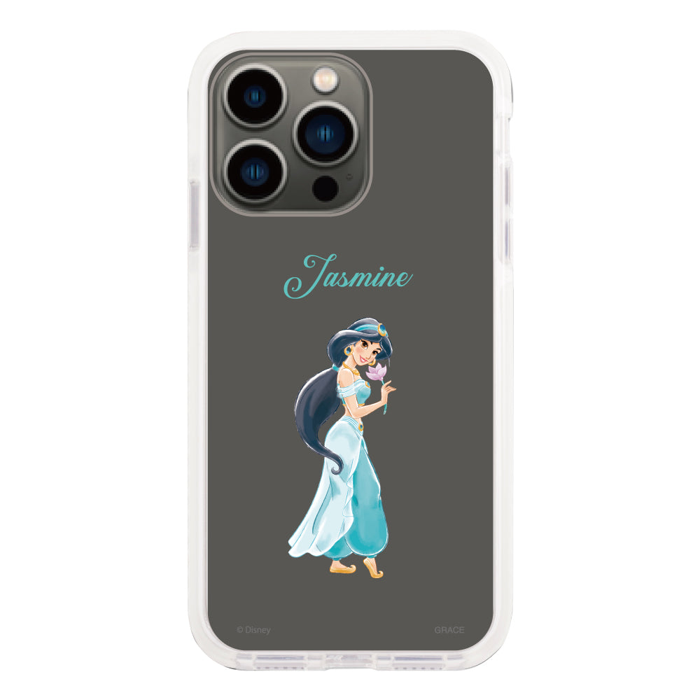 iPhone13Proケース クッションバンパー 耐衝撃クリアケース ディズニー100 プリンセス ジャスミン クリア