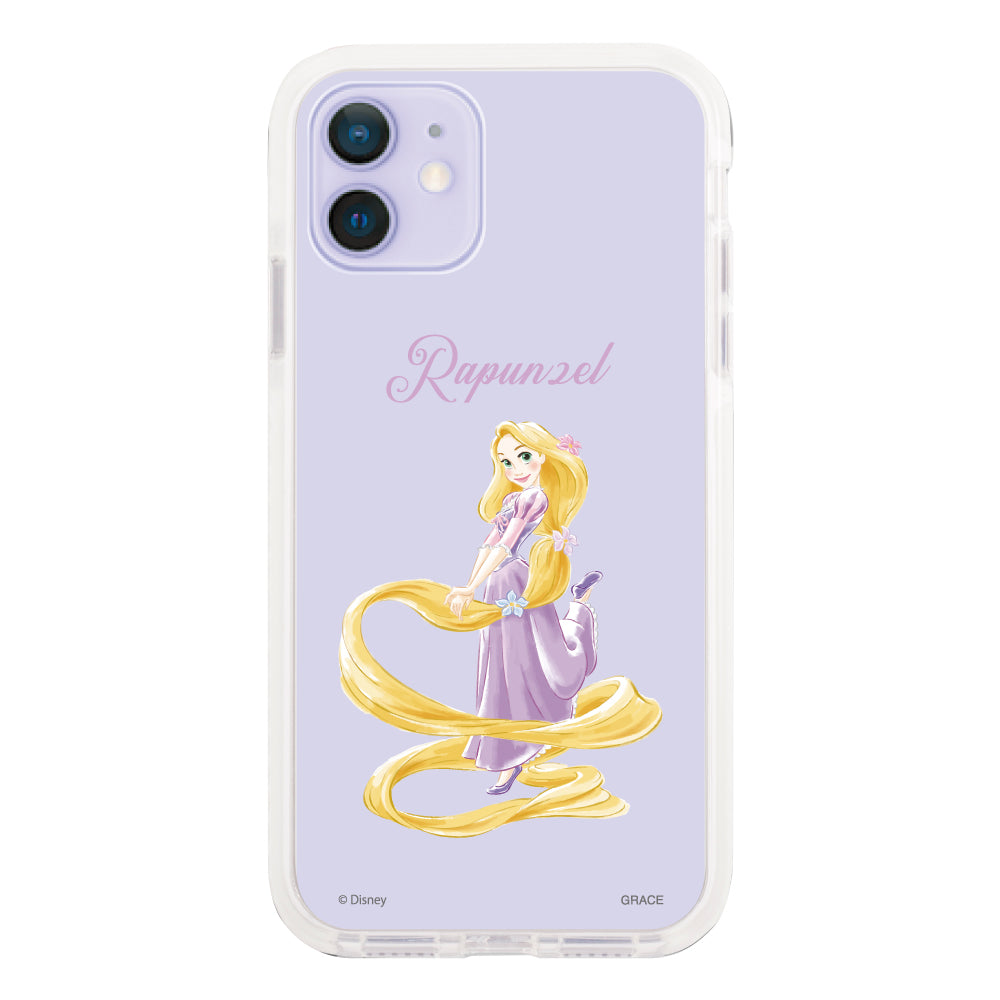 iPhone12/12Proケース クッションバンパー 耐衝撃クリアケース ディズニー100 プリンセス ラプンツェル クリア