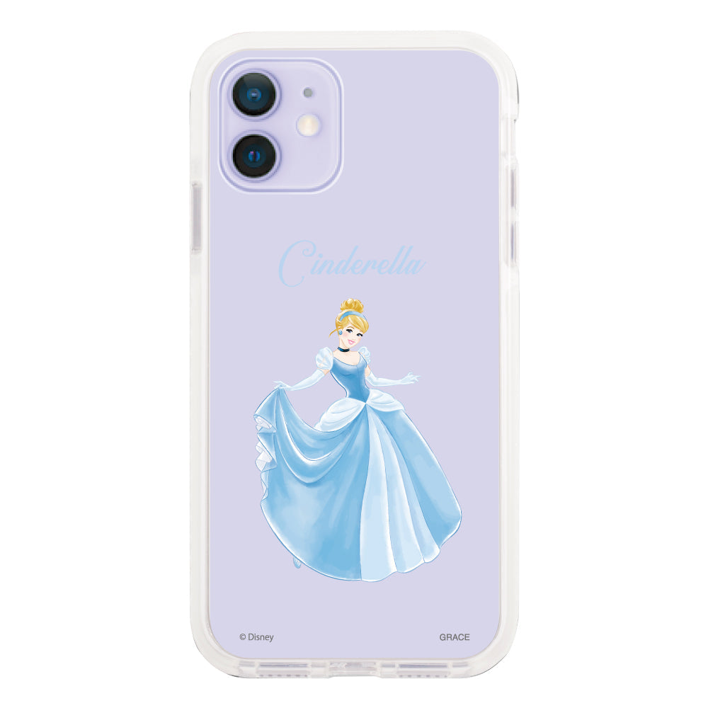 iPhone12/12Proケース クッションバンパー 耐衝撃クリアケース ディズニー100 プリンセス シンデレラ クリア