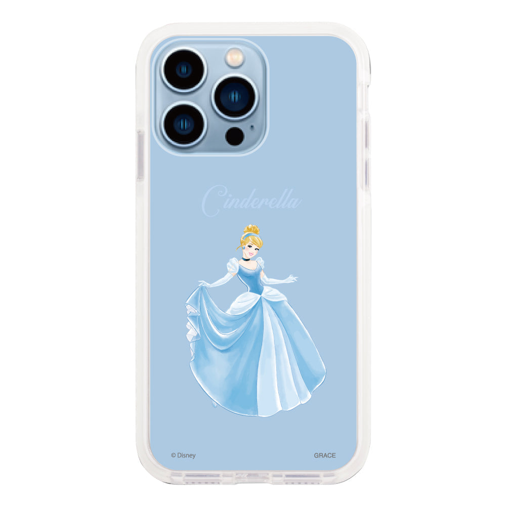 iPhone13ProMaxケース クッションバンパー 耐衝撃クリアケース ディズニー100 プリンセス シンデレラ クリア
