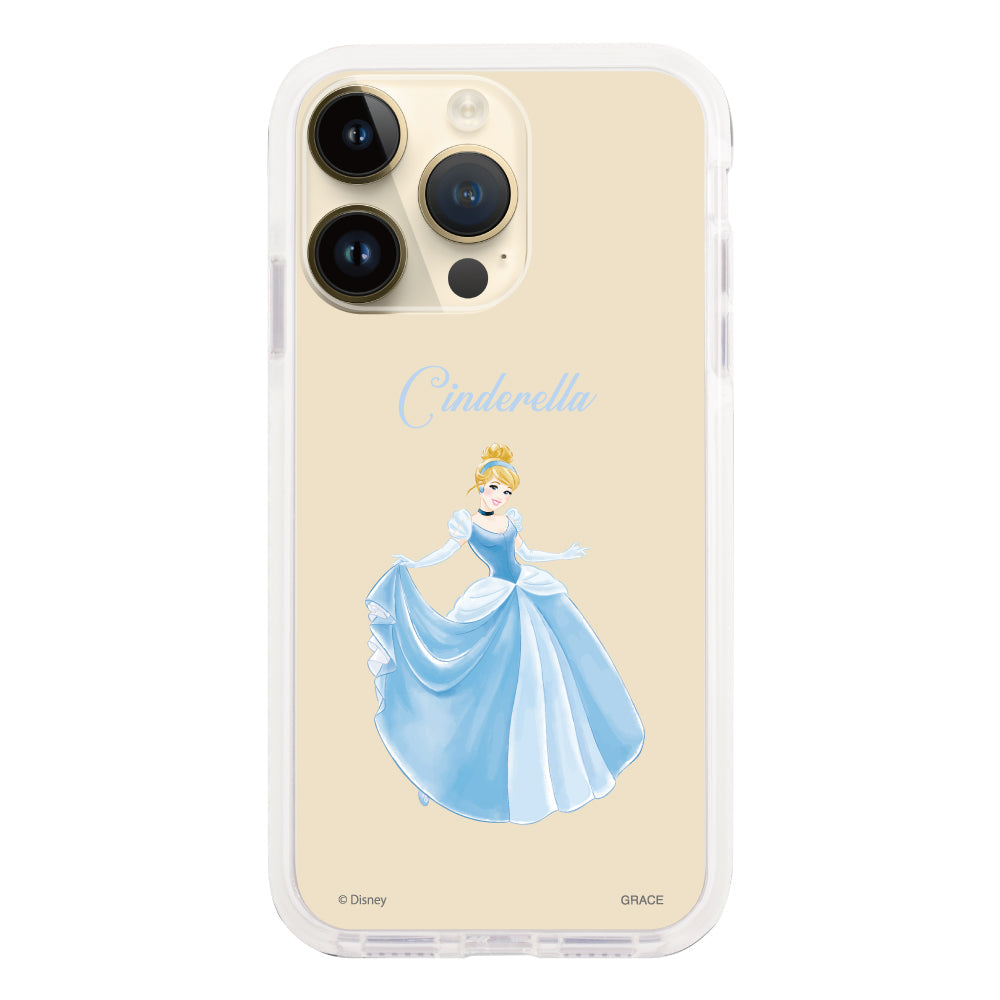 iPhone14Proケース クッションバンパー 耐衝撃クリアケース ディズニー100 プリンセス シンデレラ クリア