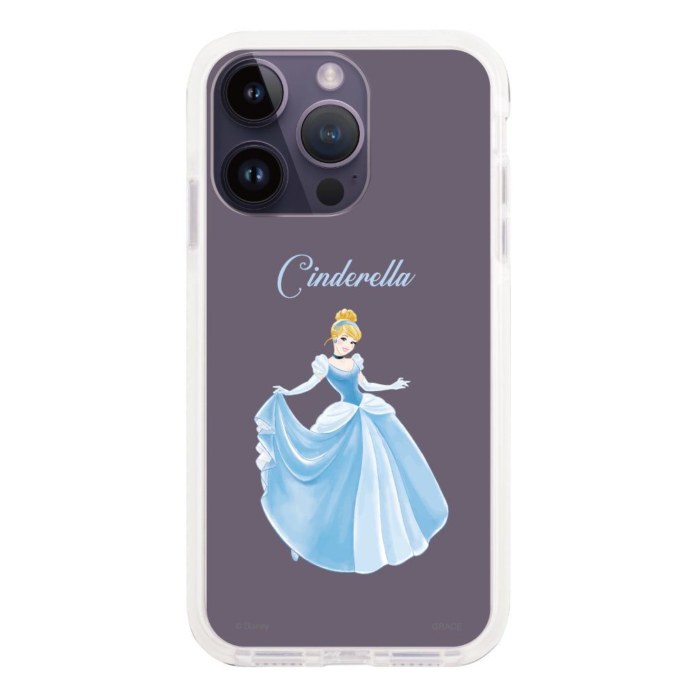 iPhone14ProMaxケース クッションバンパー 耐衝撃クリアケース ディズニー100 プリンセス シンデレラ クリア