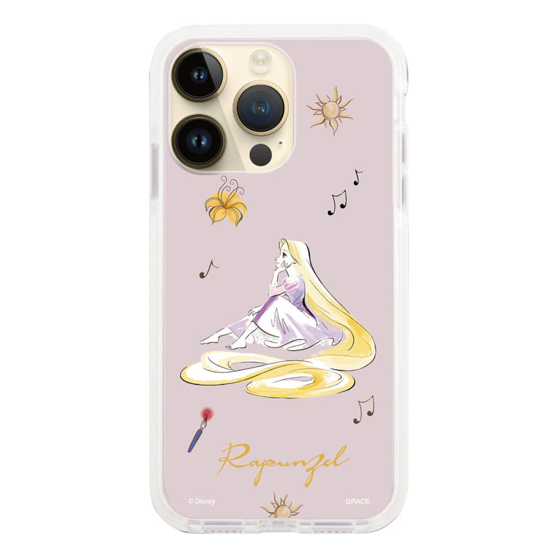 iPhoneケース クッションバンパー 耐衝撃クリアケース <ディズニープリンセス/ラプンツェル(ウォーターカラー)>