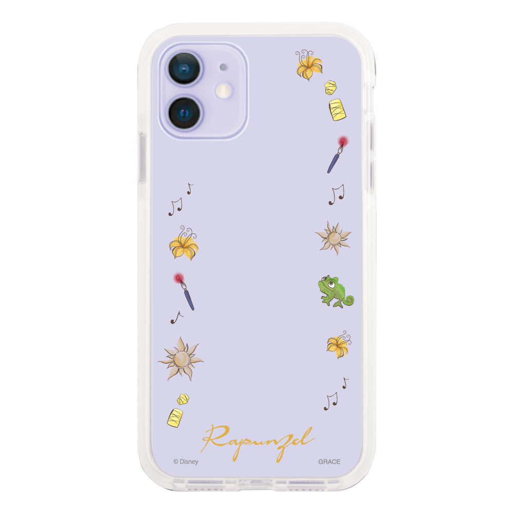 iPhone12/12Proケース クッションバンパー 耐衝撃クリアケース ディズニー100 フレーム プリンセス ラプンツェル クリア