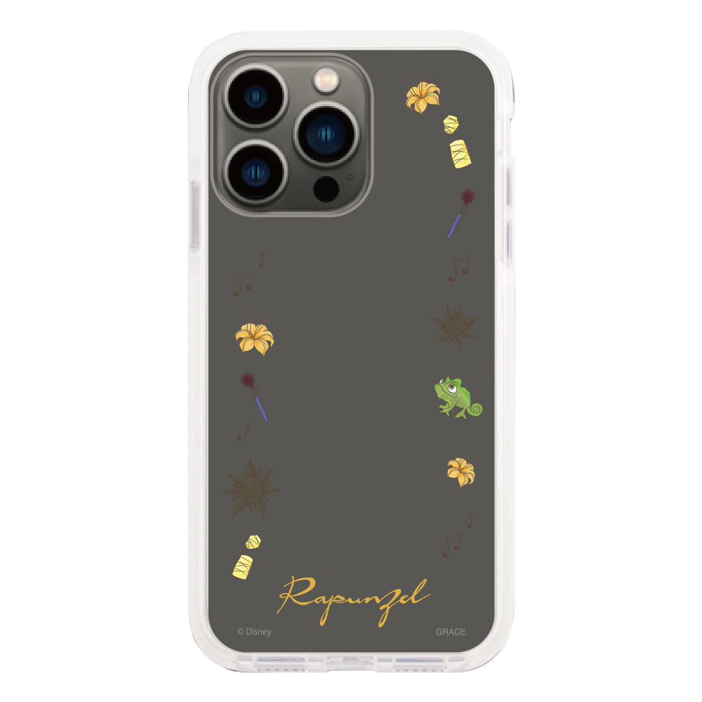 iPhone13Proケース クッションバンパー 耐衝撃クリアケース ディズニー100 フレーム プリンセス ラプンツェル クリア