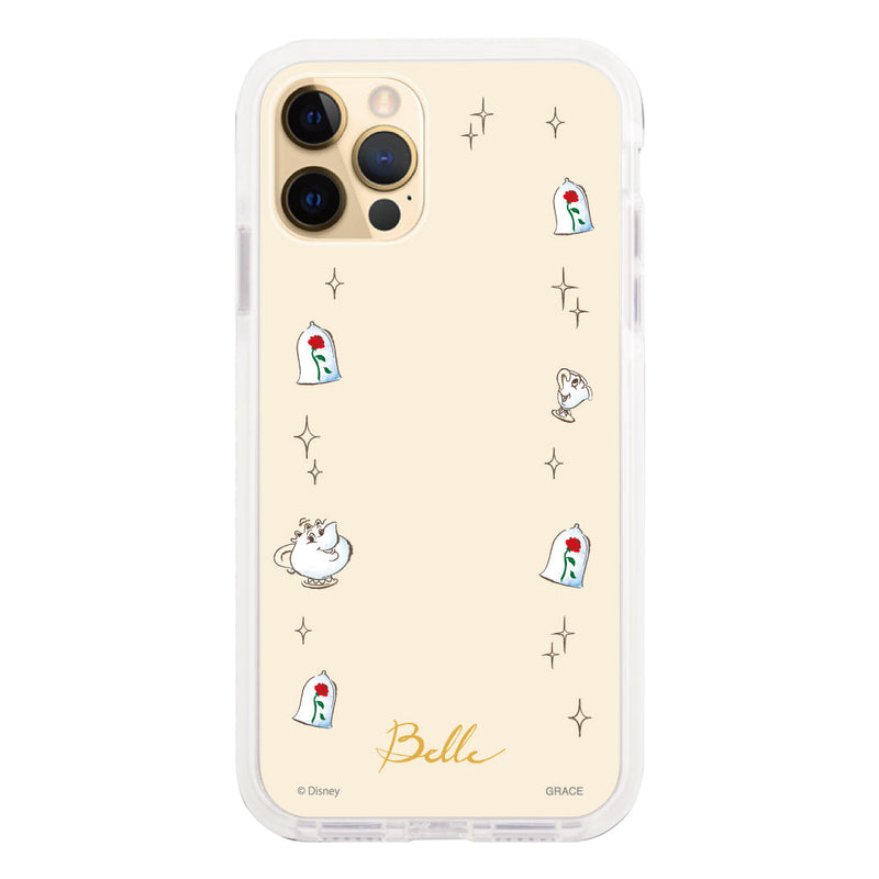 iPhoneケース クッションバンパー 耐衝撃クリアケース <ディズニープリンセス/ベル(フレーム)>
