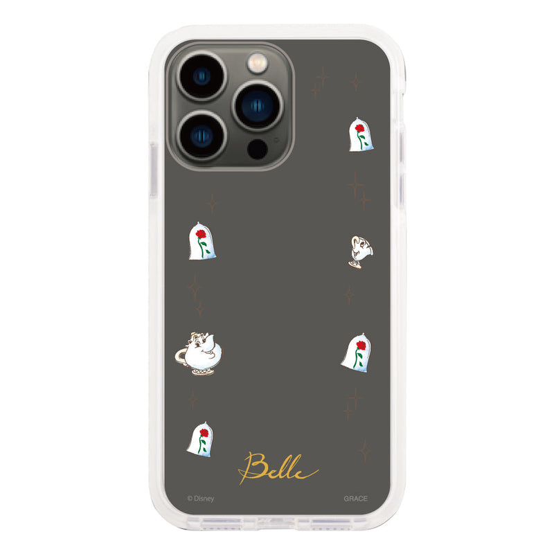 iPhoneケース クッションバンパー 耐衝撃クリアケース <ディズニープリンセス/ベル(フレーム)>